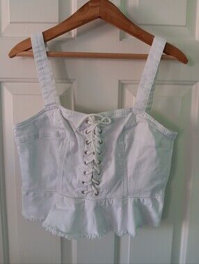 Venus White Denim Corset Top 12
